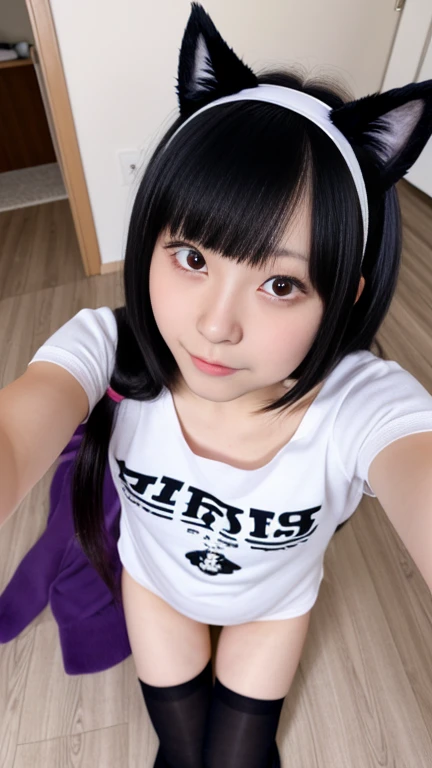 (Best Quality,4K,High resolution:1.2), Ultra-detailed, Realistic portrait, Best Quality, (outside japanese high school), (passionate scene),one very young looking high school girl, (intense emotion), (carp), (kiss:1.1), , (open eyes),(innocent look), student clothes, long black hair with bows and ribbons、Mini Pleated Skirt、(Stockings), standing, open mouth, (very big breasts), lingerie, pigtails, thin tiny waist, black and pink marching band uniform with bow, having fun, small body, big brown eyes, big cute smile, (full body, perfect long legs, looking up staring into camera, far away), (muscular lean abs, tight cropped blouse), (ahegao, tongue out, long tongue, open mouth, saliva dripping down), nsfw,