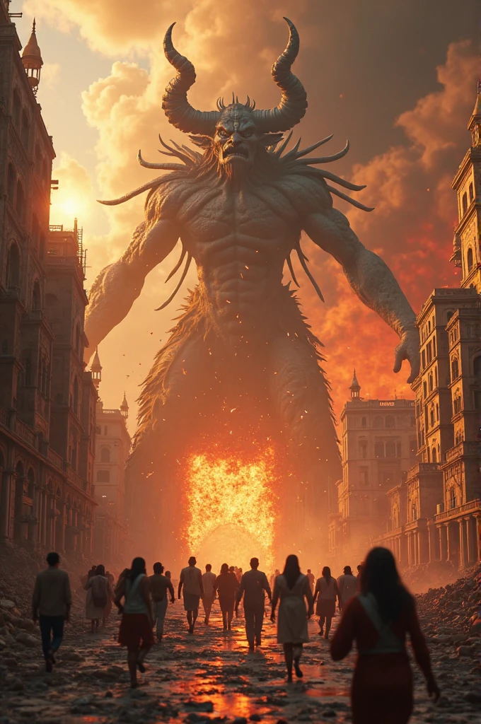 a close up of a crowd of zombies in a city, dark goddess with six arms, in screenshot from the 300 movie, concept - art, kraken, amazingly epic visuals, inspired by Karl Ballmer, other mother, giant crowd, full subject shown in photo, rendering of the windigo, still shot --auto --s2