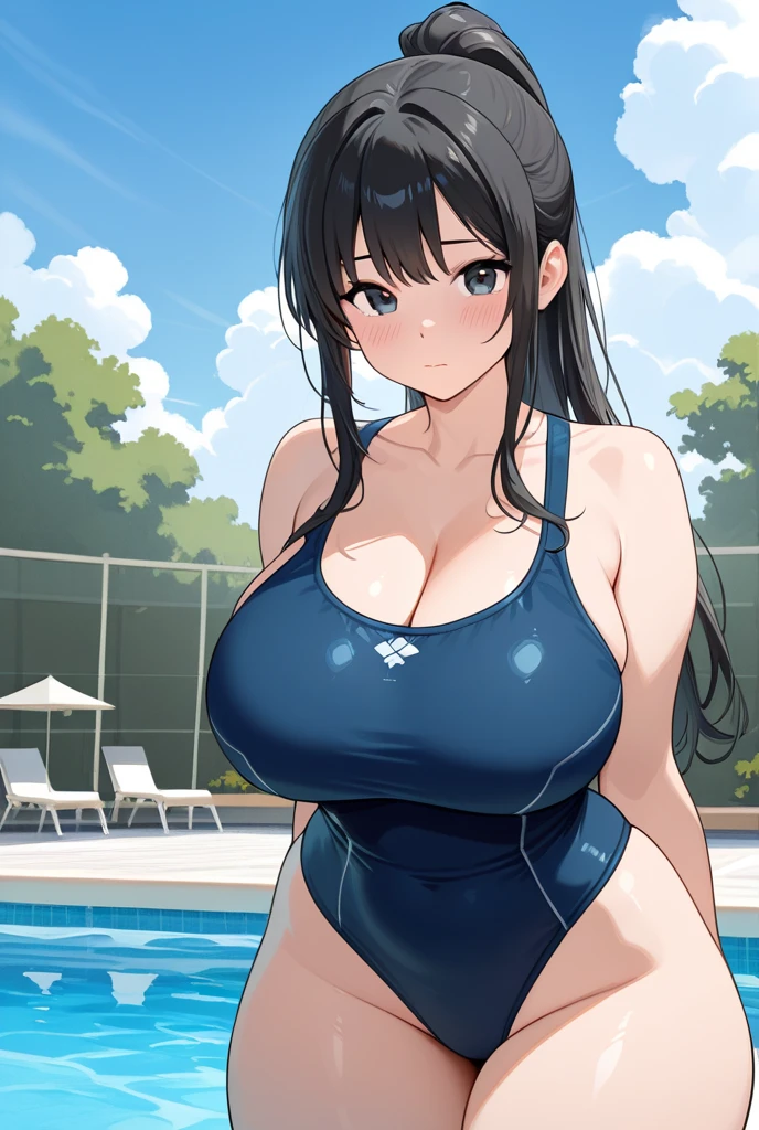 Mature women、large boob、Saggy、10 women、School swim wear