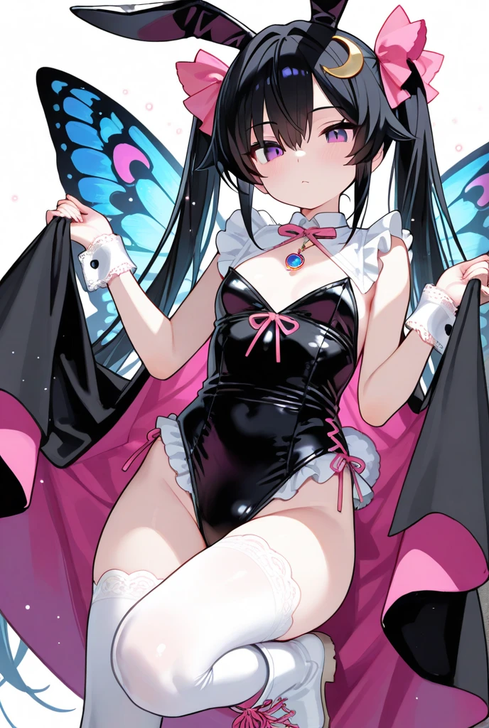 super girl elementary school student, masterpiece, highest quality, abstract, psychedelic, neon, (honeycomb pattern), (creative:1.3), fantasy 00d、 black hair、bob cut with trimmed ends、flat chest、thin crotch、lolicon、belly button、white cloak with pink pattern、pointed nipples、white panties、(((squat)))、transparent clothes、Underwear that has dug in、((Love juice drips from the crotch))、(((Spread it with your hands)))、(((spread your pussy)))、((Open your mouth wide and cum in my mouth))、((A large amount of white semen drips from the mouth))、surprised eyes、white beret、puddle at your feet、put your hand in your crotch