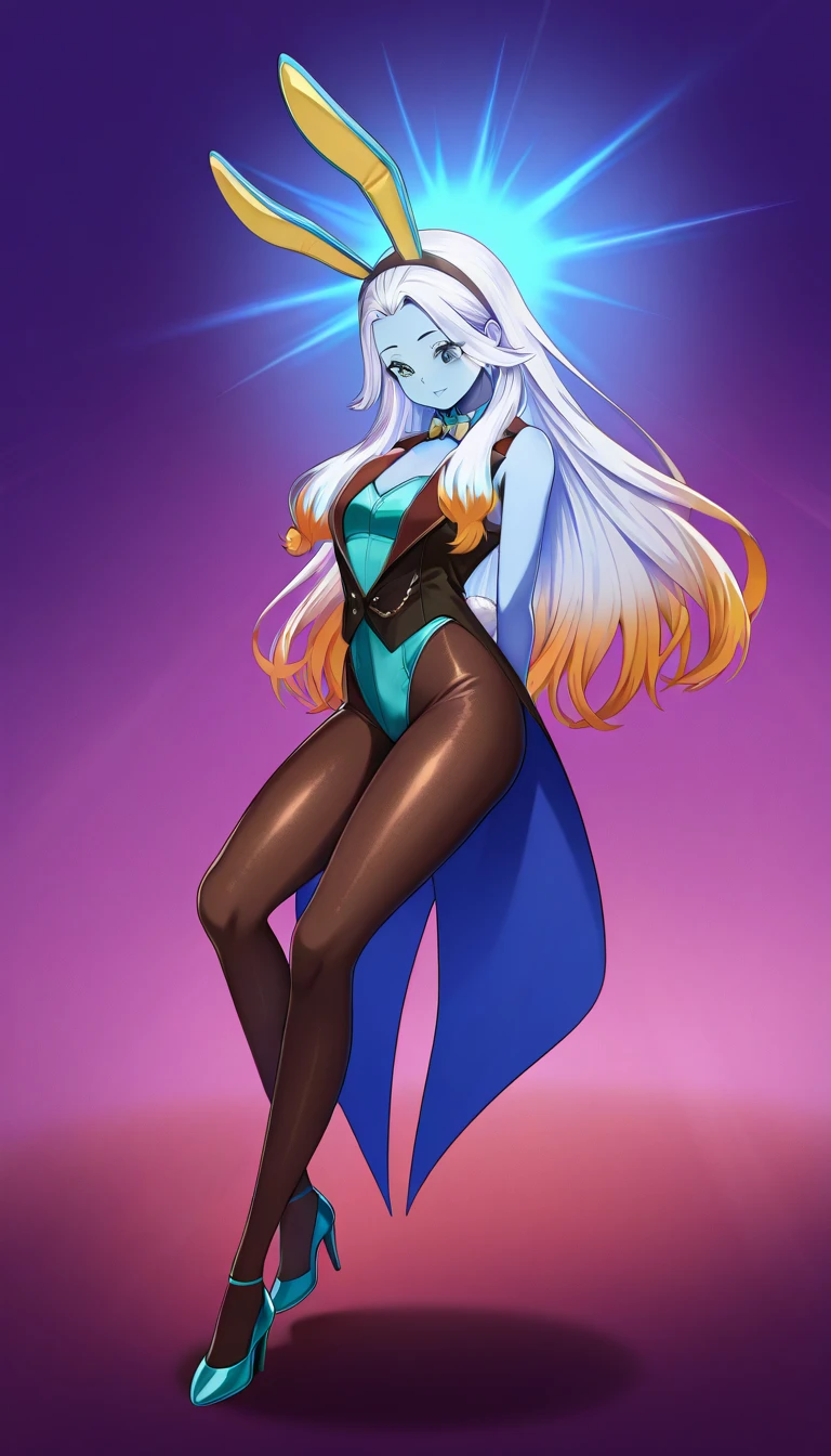 2d, masterpiece, best quality, anime, highly detailed face, perfect lighting, soraka, purple skin, <lora:soraka_lora_1-09:0.9>, 1girl, colored skin, dress, jewelry, full body, sideboob, standing,