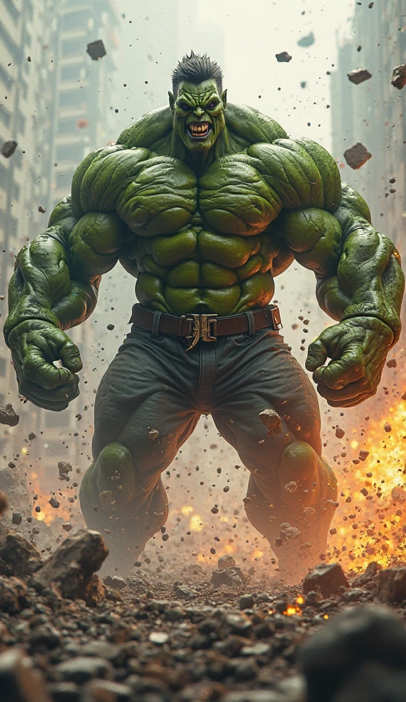 Hulk fused with a tiger, super epic