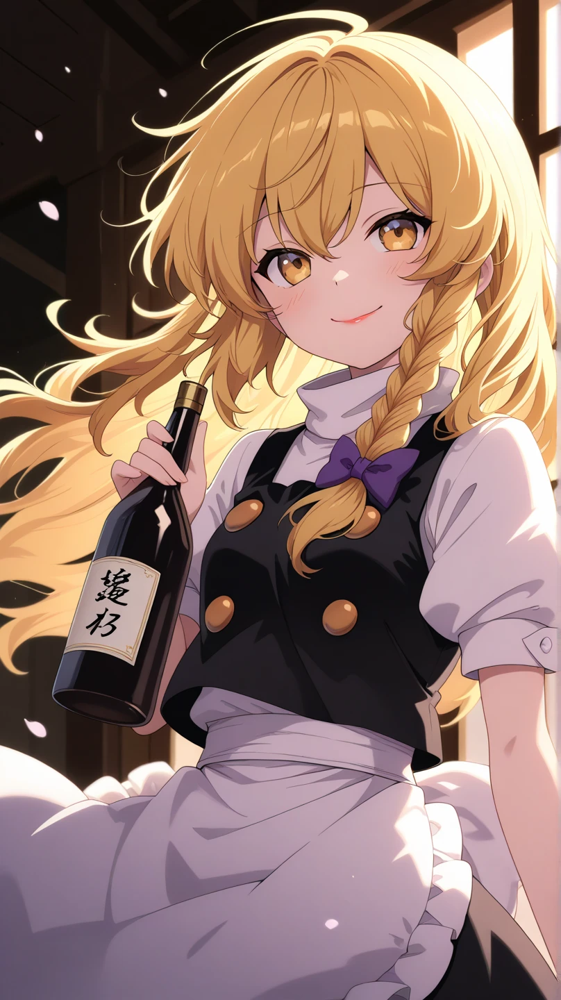 1girl, solo, Mary, blonde hair, curly hair, long hair, ondulated hair, sheep girl, sheep horns, yellow eyes, black dress, (trim fur),

Cowboy shot, tavern, bar, closed eyes, sleeping, drunk, happy, drooling, sitting, chair, table, holding bottle,

masterpiece, best quality, amazing quality, highres, absurdres, detailed face, detailed eyes,
masterpiece, best quality,amazing quality, very aesthetic, absurdres, depth of field, blurry background, extremely detailed face, detailed eyes eyes