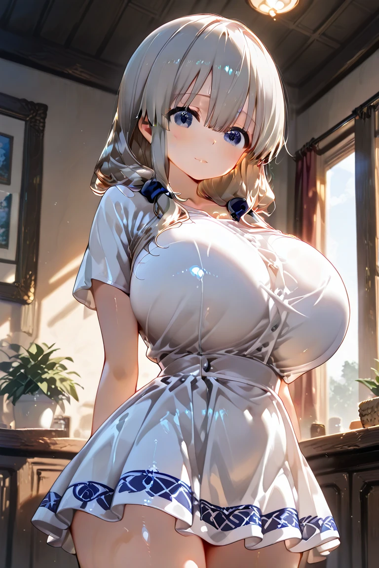 4K,High resolution, (Highly detailed CG,8K,wallpaper)、One ,(Clean detailed eyes),((Atelier Ryza,Side view of face,(whole body))),(((Put out the nipple)))),((NSFW)),(Huge breasts),(Huge breasts),(Huge breasts),(Huge breasts),(((Huge breasts))),(Beautiful and shapely breasts),Light-colored hair、Cute hairstyle,hair ornaments、Flower Field