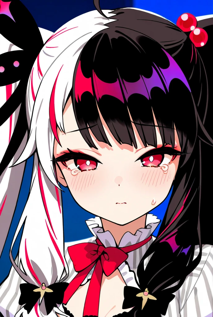 anime girl with purple eyes and a hoodie on, mirai nikki, gapmoe yandere, gapmoe yandere grimdark, ahegao face, badass anime 8 k, albedo from the anime overlord, ssss.gridman, ufotable art style, ahegao, anime moe artstyle, style of ssss.gridman (2018)