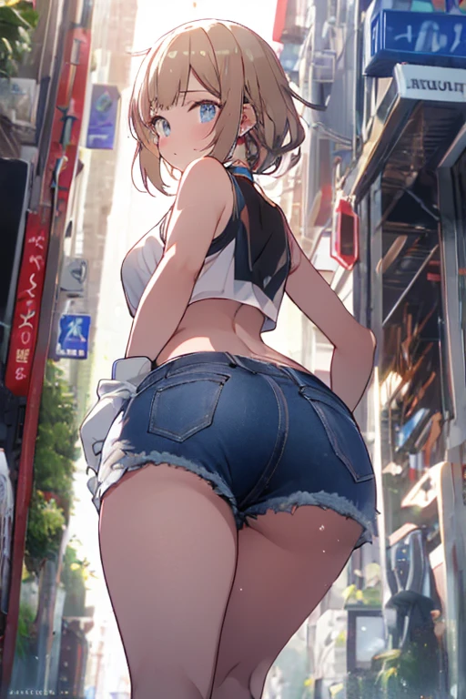 nsfw,(((masterpiece))), 1 girl, alone, looking at the viewer, short hair, brown hair, long sleeve, cleavage, closed mouth, clavicle, silver micro bikini, ground vehicle, play sports often, bicycle,(sexual fluid overflowing)、(angle from behind:1.5)、bicycleにまたがっている、huge breasts、wide waist width、bending forward