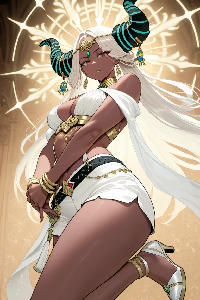 score_9,score_8_up,score_7_up,score_6_up,score_5_up,score_4_up rating_safe, witchyset105, 1girl,solo,long hair,breasts,large breasts,navel,medium breasts,standing,closed eyes,white hair,parted lips,pointy ears,armpits,blurry,arms up,lips,see-through,blurry background,piercing,elf,revealing clothes,arms behind head,facing viewer,navel piercing,belly chain <lora:Cyberboi_styleponyXL:1>