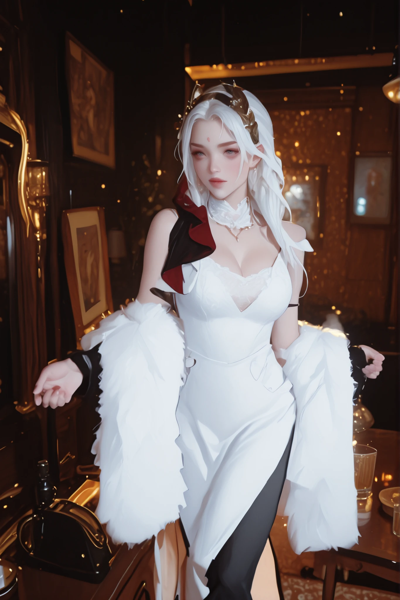 (Masterpiece, Best Quality), A colleague was brainwashed by the dark energy and became a demon, Dark energy, evil eyes, evil smile, dark girl, corruption girl, dark woman, evil energy, villain, villainess, full_body, whole body, (evil grin, coquettish grin,),