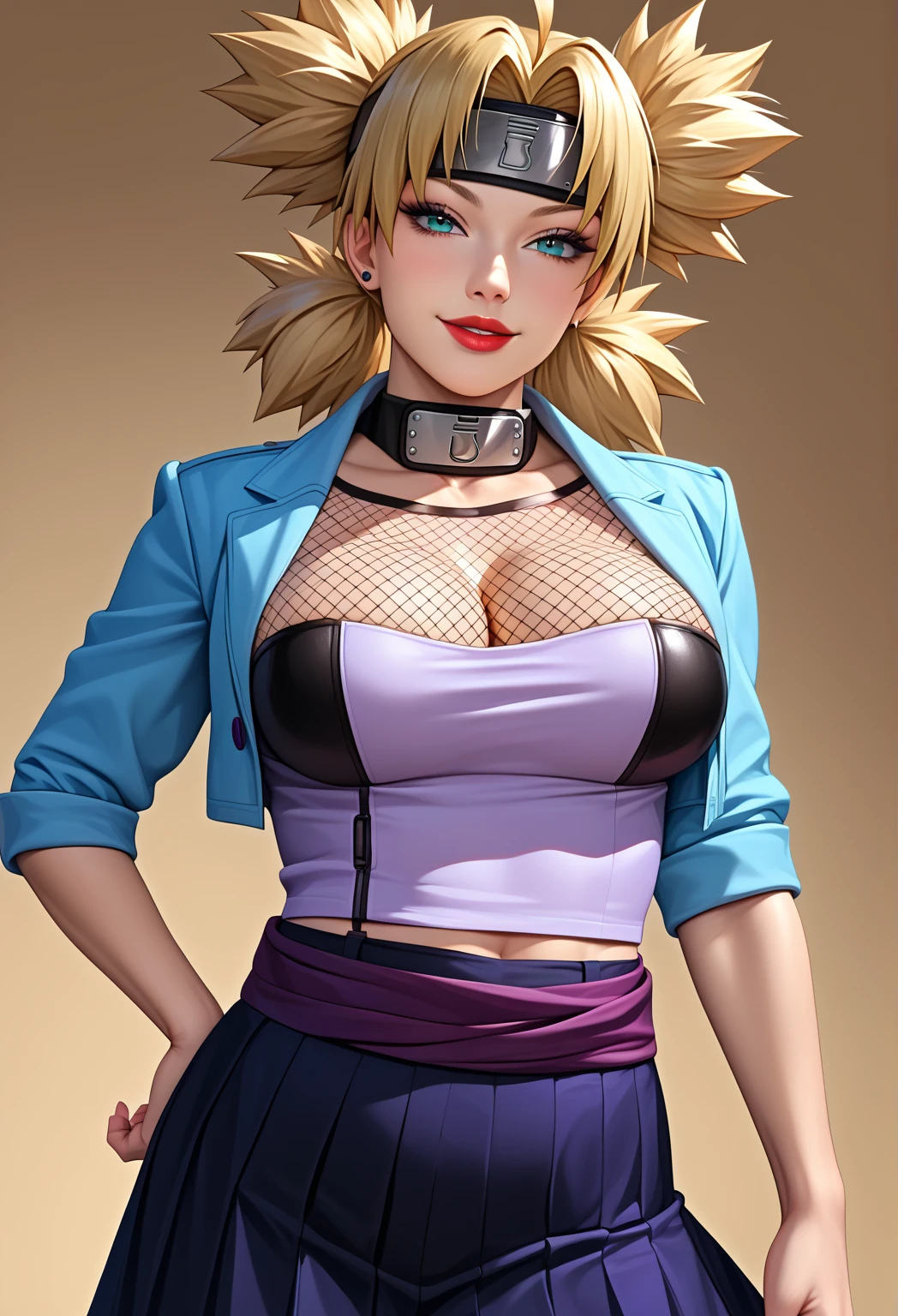(masterpiece, best quality), 1girl,  <lora:LoRA_Mai:1> kujaku mai, blonde hair, purple eyes, breasts, blush, skirt, long hair, large breasts, elbow gloves, white gloves, navel, cleavage, detached sleeves, midriff, belt, vest, crop top, bustier;