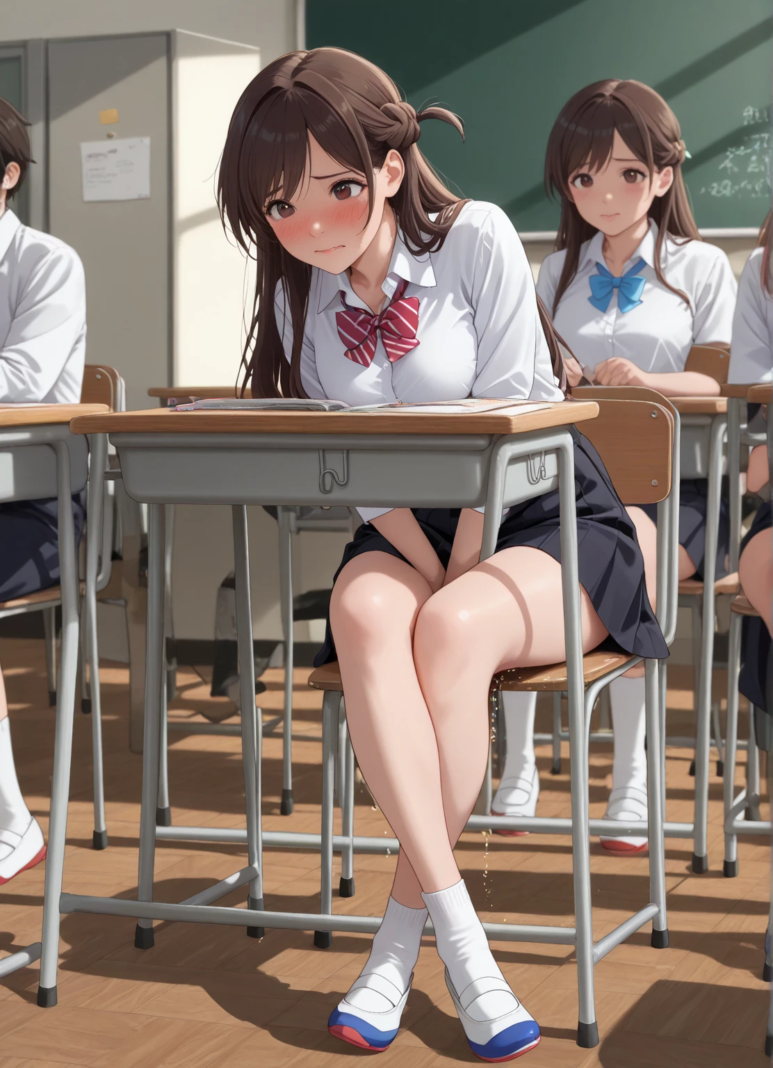 high school girl, masterpiece、Highest quality, NSFW, {Large Breasts}、classroom、classroom、classroom、classroom、classroom、All Nude、All Nude、All Nude、Big Breasts、Big Breasts、Big Breasts、Sitting on a chair、Sitting on a chair、Sitting on a chair、Sitting on a chair、Sitting on a chair
