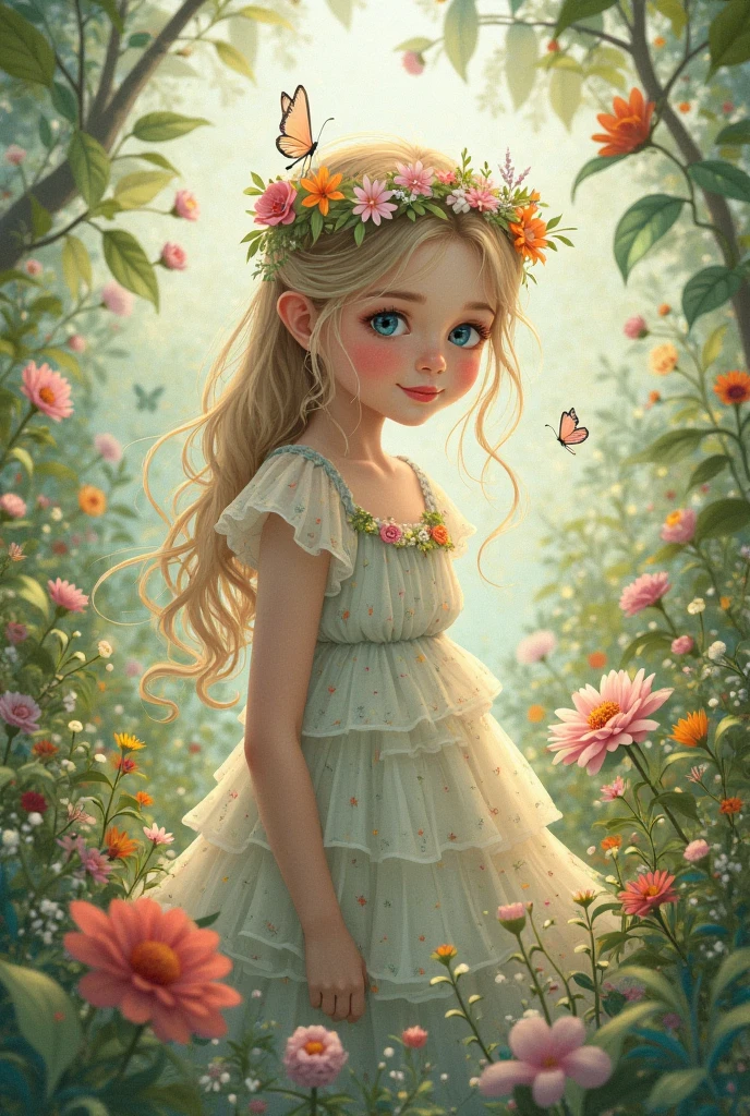 shabby chic dreamy glowums pastel woodland freckled fairygirl swirling magical fairytale abstract artstation style