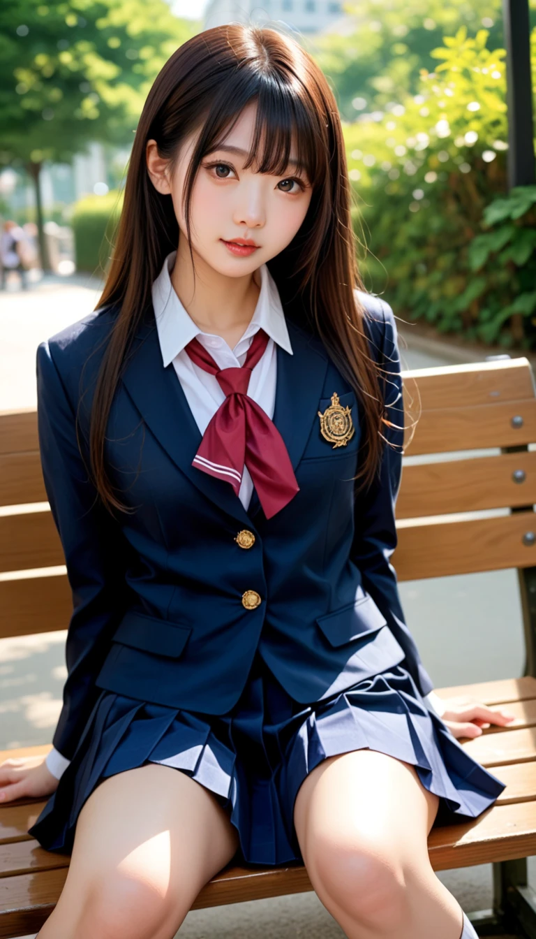 8k, RAW Portrait (Japanese women),masterpiece、Realistic:1.3、Realistic, Ultra-high resolution, Highest quality, Real Life Photos ,(((Showing panties:1.4)))、((Sitting on a park bench looking at his smartphone:1.4))、
((((1 person:1.5)))), (((Please lift your skirtパンティーを見せびらかす女子高生:1.4)))、(Cute Face:1.3),((Japanese schoolgirl))、((((Japanese High School Uniform:1.6))))、 Black Hair,(Written boundary depth:1.3)、 ((Dark brown eyes:1.2))、(Realistic skin texture:1.3)、(Immersive atmosphere:0.8、Chiaroscuro:1.2) 、(Audience:1.3)、((Expressionless:1.4))、((Red cheeks:1.1))、((very small white panties))、((Please lift your skirt))、(Emphasize panties)、Skirt Lift、Please lift your skirt、Checked skirt、((Woman taken from the side:1.15))