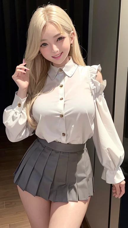(Woman in her 20s)、 European beauties、Full body like, Detailed and beautiful lips 、 Clear and beautiful face and well-proportioned eyes、 ((Very beautiful and discreet makeup、Light makeup, Beautiful hair of golden color、semi long hair、Put your ears out ))、((a blond:1.5))、well-formed nose、Thin eyebrows、like photo、 Fictional art、High resolution、Best Quality、Masterpiece、The 8k quality, Gorgeous Jewelry, High resolution, Soft light, High quality, Smooth and sharp, 10x pixelated、(Beautiful eyeshadow: 1.2), (Perfect eyes, Pretty Girl Solo: 1.8),、(NSFW)、Slimed、skinny、Ecstatic look、((s Office、entranceway、reception))、((Officelady、Business Women's Suits、Black tight skirt))、Cute round face, foco nítido、(G-cup big cleavage)、pink nipple、small areola、Slimed、clear double eyelids、Patchily's Eye、 Wet body、Sweating、The mouth is closed、((Plain white blouse with sheer、Sheer white shirt、White choker))、((tight skirts))、(((Spread your legs wide with M-shaped legs、Sit on the sofa with your thighs open、Deliberately show your panties and sit on the couch:1.2)))、Sticking Out Your Crotch、Voluptuous thighs、Bokeh in the background、(Glossy, transparent and sheer ultra-thin stockings)、(((Shiny silk black panties:1.2)))、garters、Realistic body、Textured skin、high-heels、Lean proportions、Model body type、detailed finger、extremely detailed eye and face、beautidful eyes、long eyeslashes、8Head and body、电影灯光、Light on the face