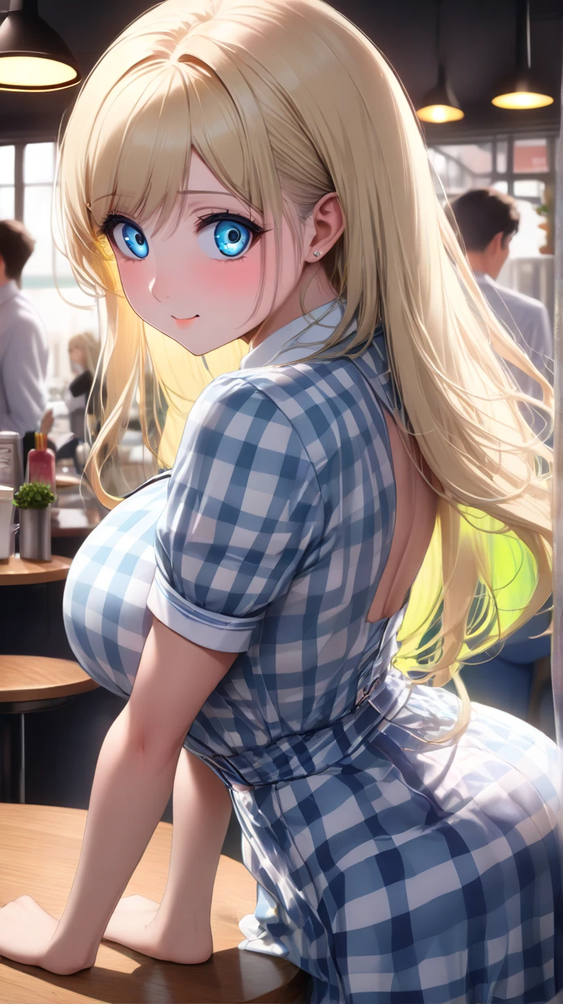 top-quality、超A high resolution、(Photorealsitic:1.4)、女の子1人、Woman without clothes、(huge-breasted:1.7)、looking at viewert、a closeup、full body Esbian、(Being in the office:1.3)、(the whole body is wet:1.5)