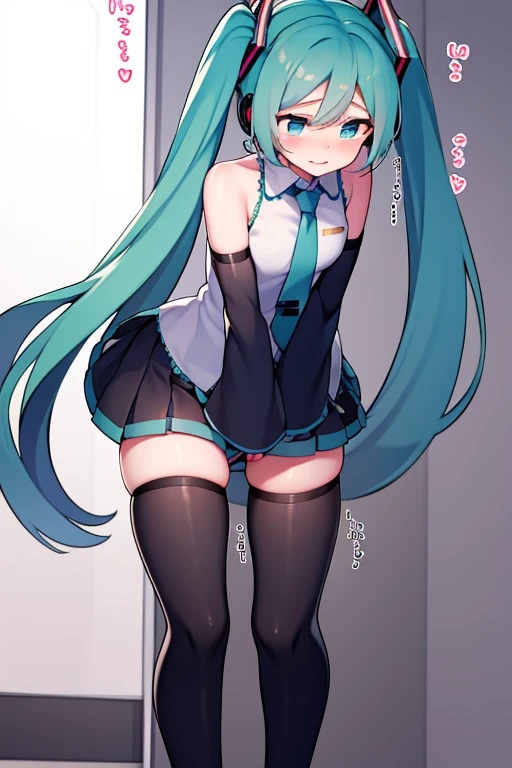 (1 girl),(high quality), (High resolution), (extremely detailed), (8K),(focus on lower body),(CG)、goddess of the sea、goddess outfit、transparent costume、blue dress、Magic Mentor、sexy panties、(black knee high stockings:1.2)、nipple shape、No shoes、neutral white lighting,sexy pose、showing panties、Hatsune Miku、Turning your back and sticking out your butt、fantasy world