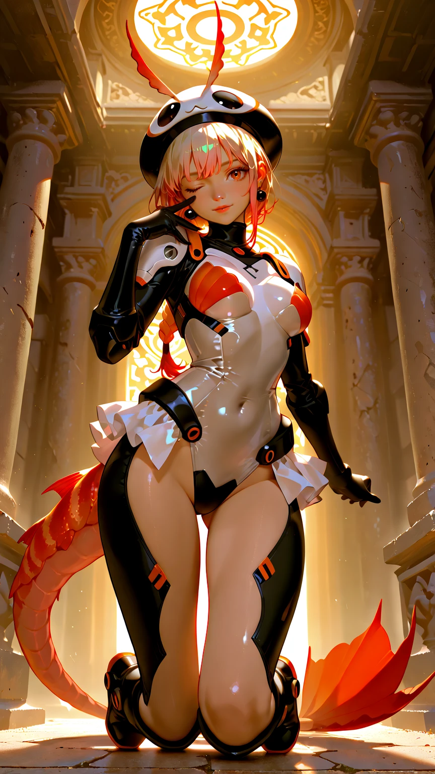 professional photo of priere, demon girl, horns, detached sleeves, pantyhose, navel, cleavage, ahoge, hat, pantyhose, gloves,
detailed skin, detailed eyes,
volumetric light, highrez, masterpiece, best quality,
<lora:lapucelle_priere-10:0.92:MIDD>