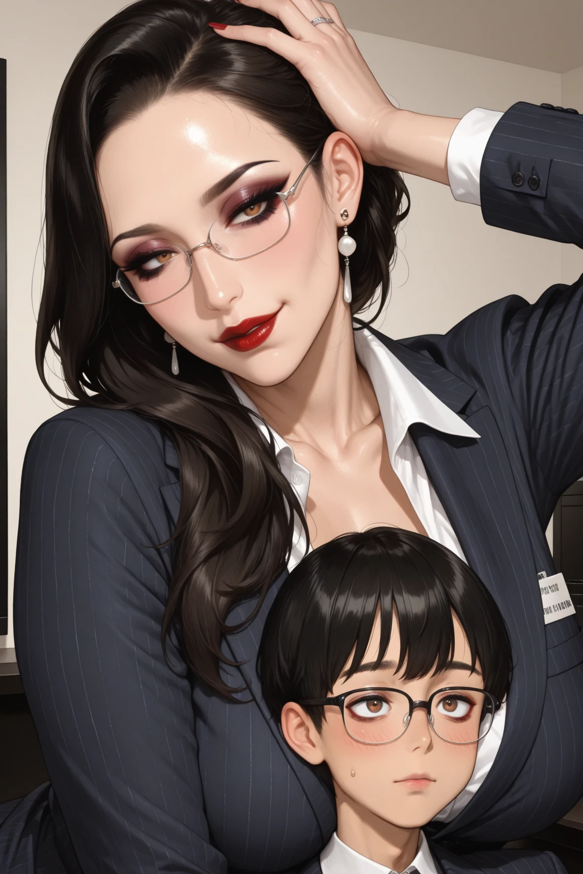 50 year old mature adult female teacher、Men holding penises and surrounding a girl、Teasing Smile、、From the penis、in the train、Bukkake for girls、Thick thighs crowded together、Plump Mature Woman、Licking the penis、Glasses、Ugly