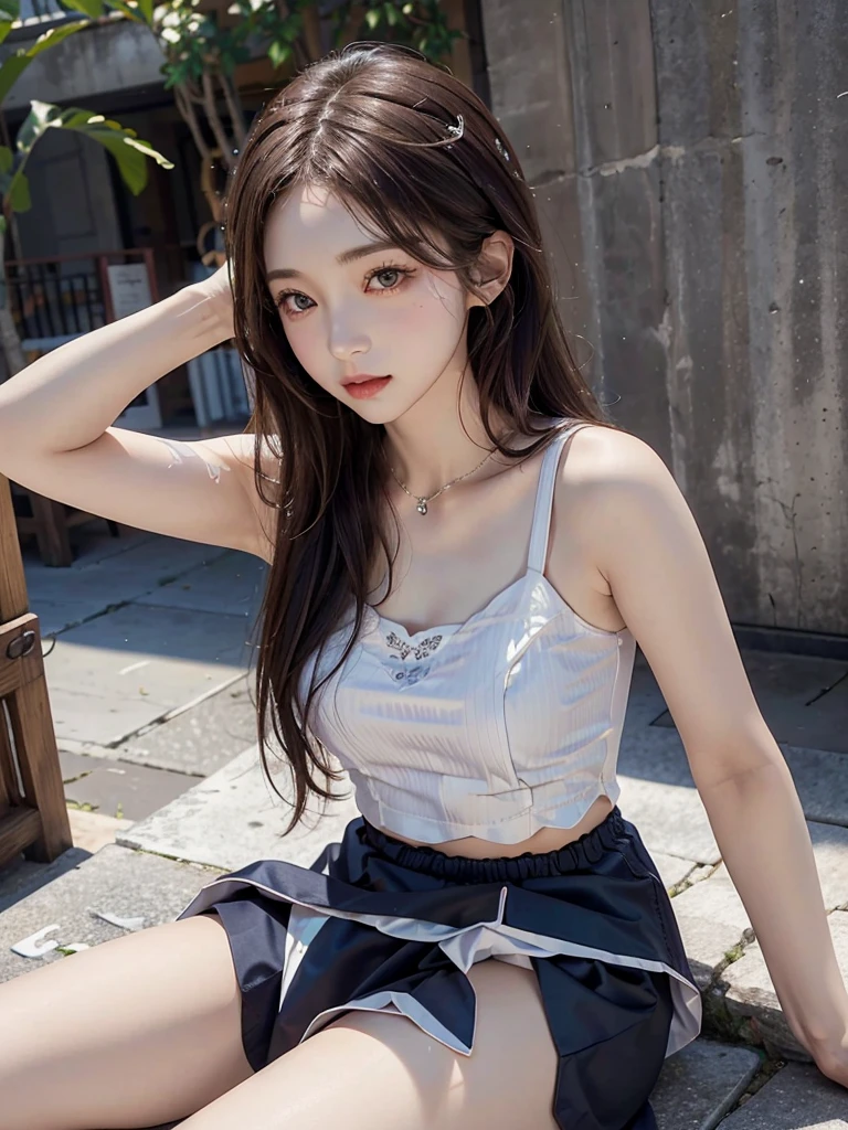 ((developing chest, Fascinating Chirarism:1.3, Absolute area:1.3)), (, high school girl, beautiful girl, Baby Face:1.iful medium hair, Hair behind the shoulders, Slender body line, Small and slender figure, (Beautiful thighs and legs:1.2), ((Small breasts are justice)), Positive, (Idol Face), (Detailed eyes and face:1.2, Professional photography techniques, Cinema Lighting), ((Extreme fashion style:1.3)), (Highest quality, Highest quality, Ultra high definition, Masterpiece, Reality:1.38), Gaze at the viewer, (Sexy expression:1.4, blush:1.2), ((水族館の幻想的な通路に立つbeautiful girl:1.3))