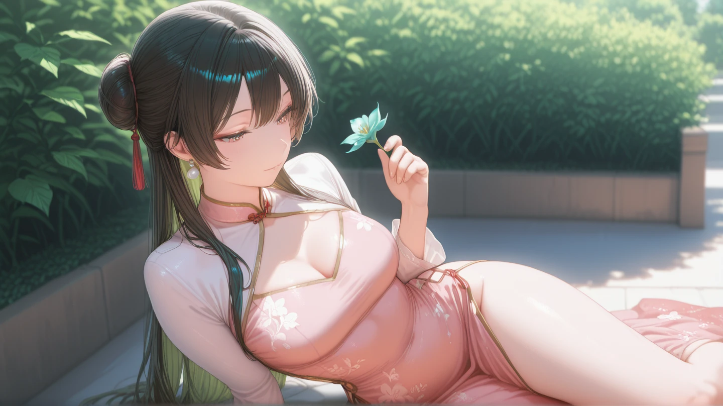 best quality,masterpiece,1girl,solo,(((NSFW))),(((9years old))),japanese girl,an extremely cute and beautiful girl,highly detailed beautiful face and eyes,petit,cute face,lovely face,baby face,shy smile,show teeth,black hair,medium long hair,Hairless pussy,flat chest,skinny,slender,(((wearing a thin yellow floral mini hanbok))),(((laying down in a Korean garden))),(((missionary position))),she is looking at the viewer,(((hands fingering herself))),(undress:1.1),(no panties:1.1),(legs spread wide:1.1),(no bra:1.1)