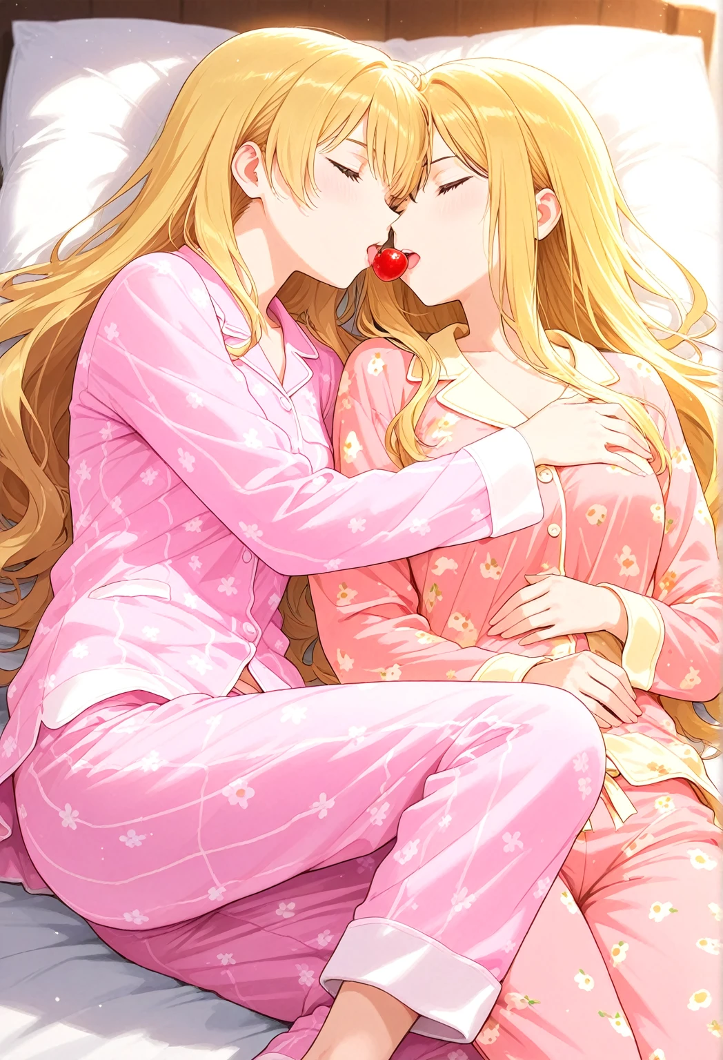 Beautiful 23 year old large blonde woman in lingerie, pubic hair, in a softly lit bedroom on a cozy bed and warm flowers, movement lines, sex with little 7 year old redheaded son in pajamas. small 7 year old boy inserts penis into woman's crotch, a little boy, Cute, passionate.