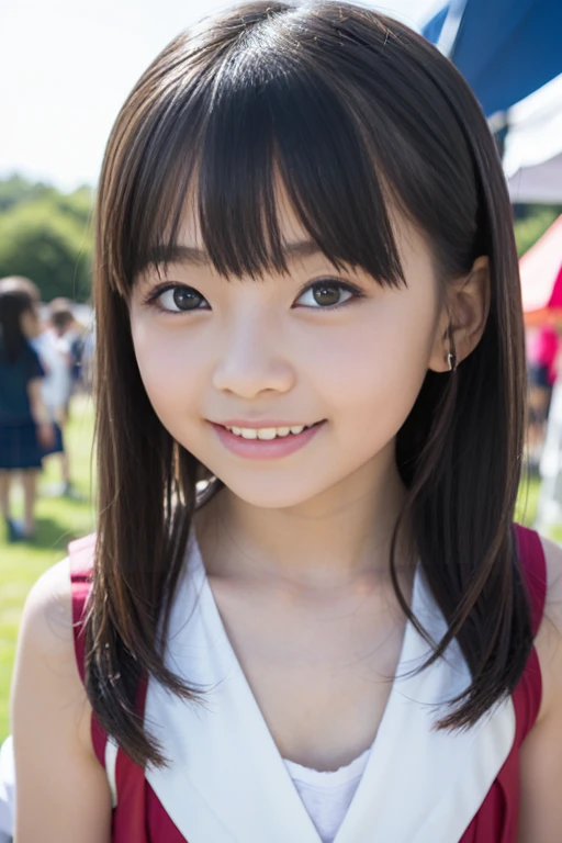 Top quality, realistic, 8K, high resolution, full color, girl, ((Japanese)), (1 person), (10 years old female), ((smile))