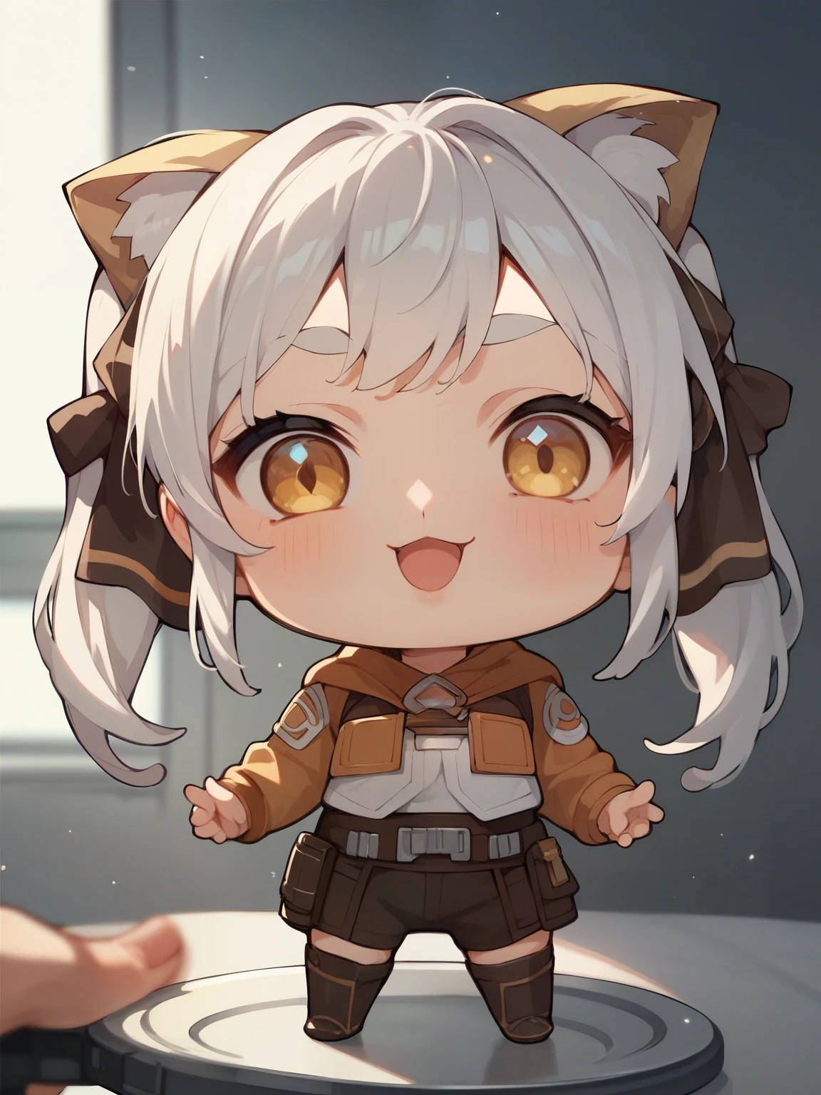 score_9, score_8_ up, score_7_ up, score_6_ up, score_5_ up, anime,nsfw, uncensored ,( chibi:1.5),An anime-style picture of a little wolf girl wearing a Star Wars Jedi Master costume,Hold a light sabre, bid,depth of field,Kyoani Style,glitter,