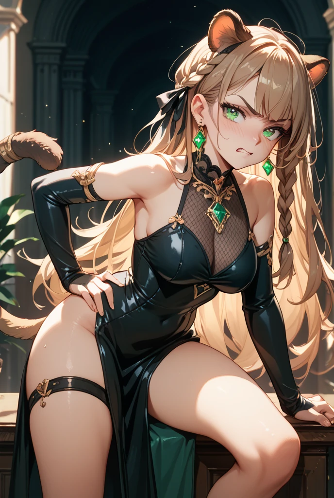 (masterpiece,High quality,Top quality,super detail, best quality ,)hair detail ,skin details,body details,facial details,full body view,1 woman,Shaped like a cheetah,half cheetah,beautiful,sexy,fast,