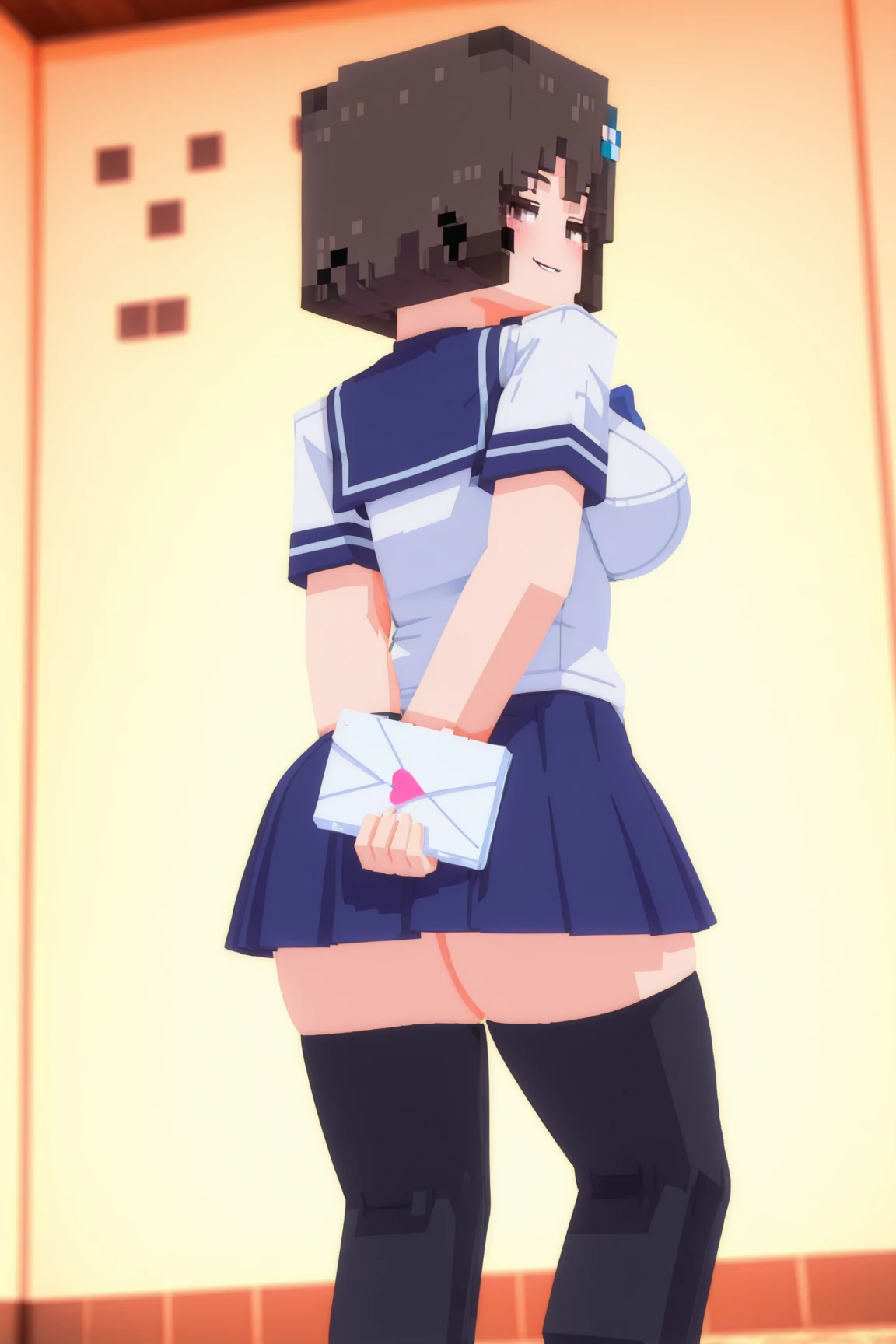 highest quality,wonderful,finely,extremely detailed CG Unity 8K wallpaper, (1 Girl,Black Hair, Blue Eyes,double bun),(beautiful detailed eyes), (hanging breasts), (Sailor suit:1.1), (Light blue striped underwear:1.1)(open mouth:1.2), (long tongue:1.2), (mouth drool:1.2), (beautiful ass:1.2),(ass view), (ass focus), (picture in a frame), (glory wall pose:1.3), (zettai ryouiki:1.4)