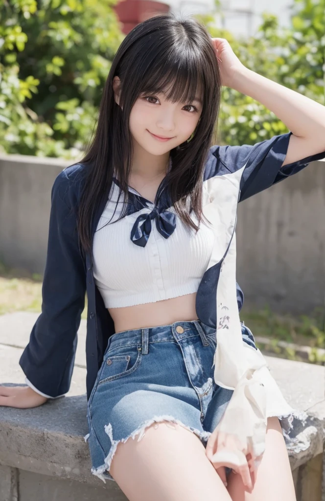 Kujikawa Def,Twin tails,school uniform,Seraph of the Black,Long sleeve,skirt,Knee socks,jewelry,Earrings,Straddle,
Highest quality, Very detailed, masterpiece, Absurd,8k, photoRealistic, Realistic,Detailed skin texture,Detailed pupil,High resolution,Natural light,
One girl,alone,(Happy:1.1),(smile:1.2),short hair,Brown Hair,(Angular face:1.2),Shining Face,Large Breasts, Tight waist, Lip Makeup,Wet shirt,Spread your legs,I can see her panties:1.5