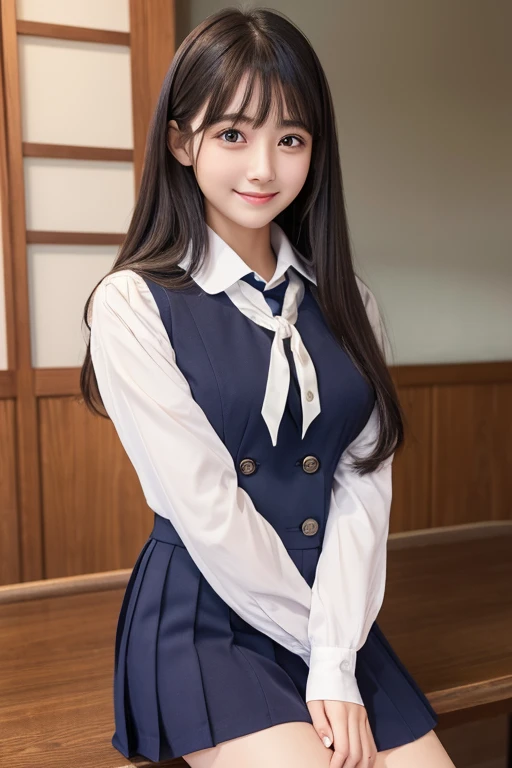Cute Girls、Schoolgirl uniform、mini skirt、sit