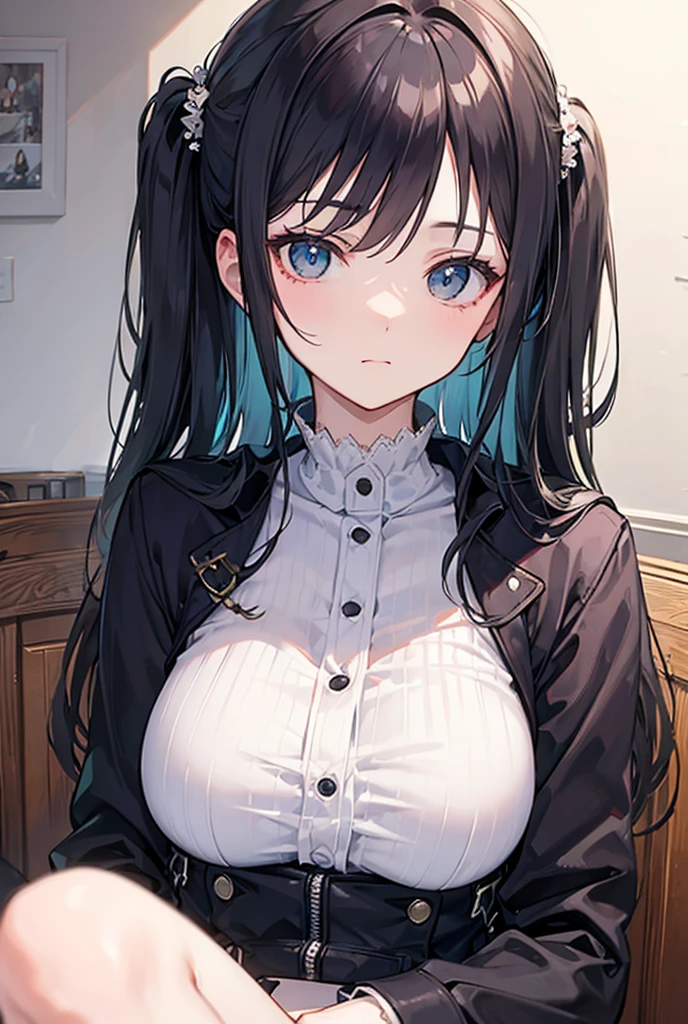 (2girls:1.5), (height_difference:1.5), (size_difference:1.1), (giantess:1.1), a giantess looking down at tiny woman, work office, cleavage, (adult woman: 1.4), simple, simple lines, low contrast, cute, a tiny woman below the breasts of a giantess, hugging, (yuri:1.1)