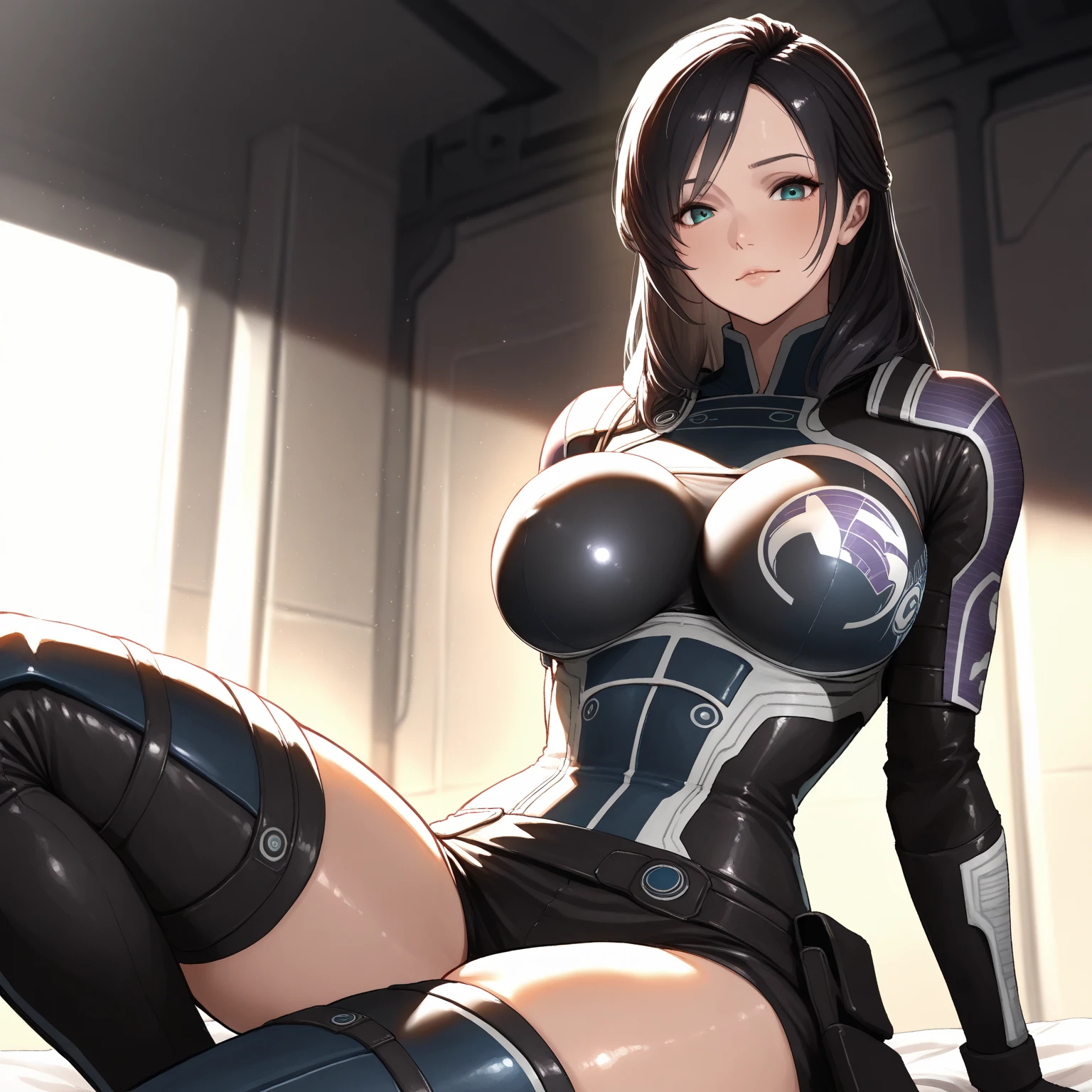 1 female, Akiyama_I collected, Taimanin suit and lower chest cutout, ponytail,
(Taimanin suit and lower chest cutout breasts, Glamour:1.1),
(masterpiece, high quality, 最high quality, 4k, 8K, 16k, High resolution, confused:1.2), NSFW