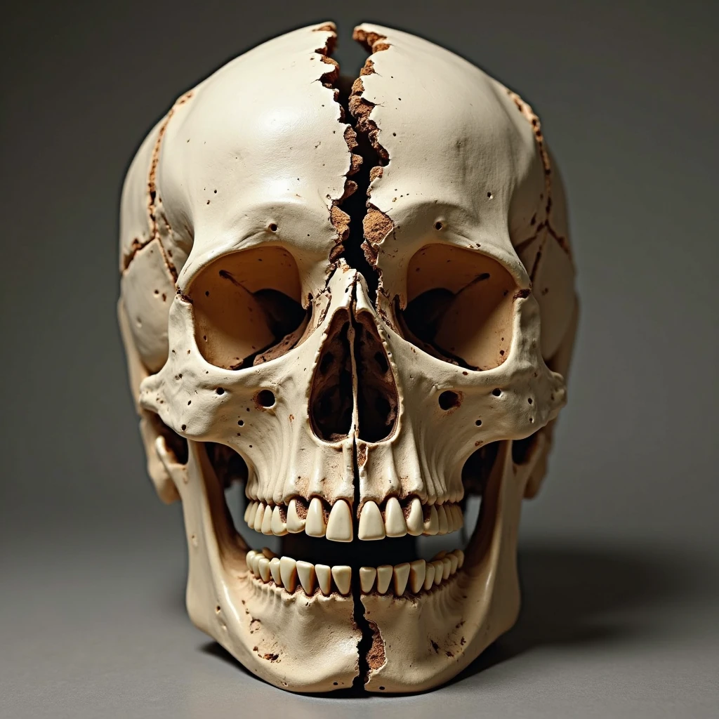 Simplistic, minimalist skull design with black background