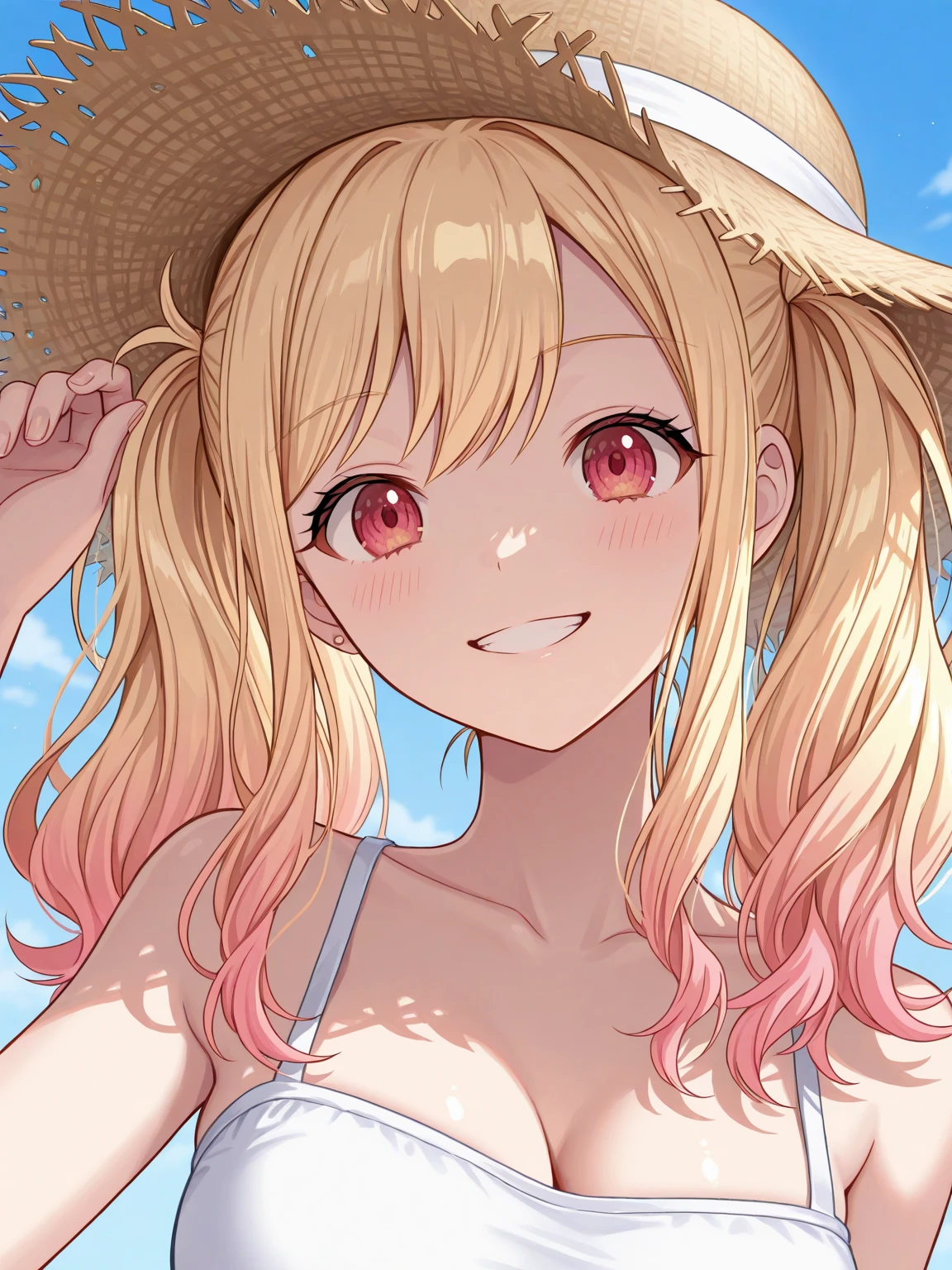 ((Highest quality、、masterpiece:1.3)), Upper Body、Long legs、Sharp focus:1.2, Beautiful woman with perfect figure:1.4、(Smiling:1.2), double eyelid、30-year-old female、Sexy pose、((((Close your mouth、One Woman、Bunny girl,Beach、Tropical、Sandy Beach、Rocky area、Ocean))))