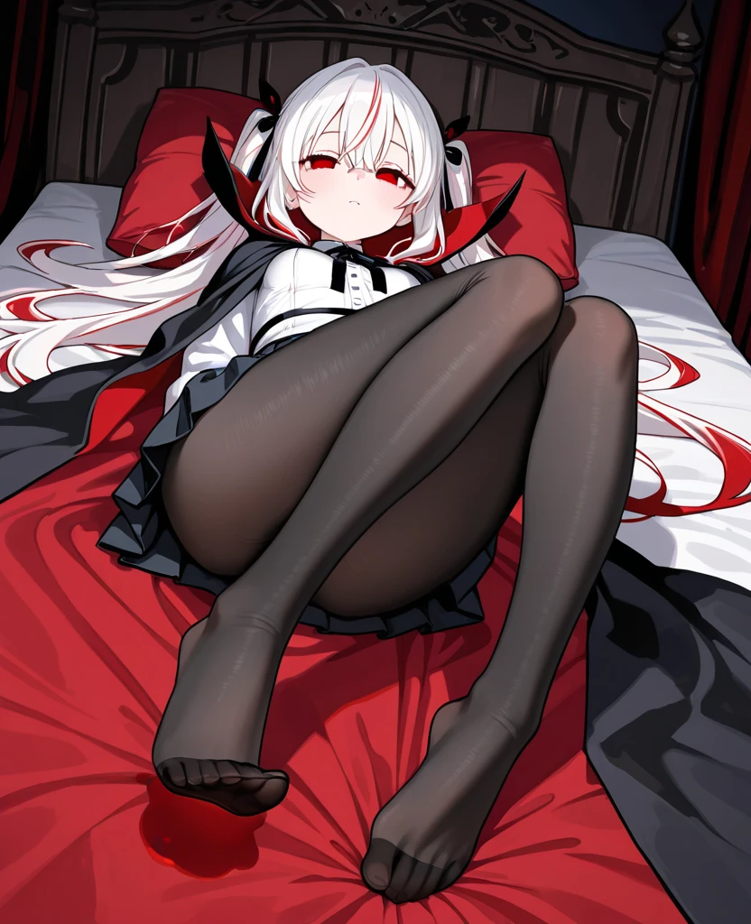 masterpiece, high quality, high resolution, alone, Girl with light white hair ,Braid details () woman'floor, unkempt, cosmetic, to express happiness, keen vision, lie, from above,((legs are open)) Both thighs are thick, Open your mouth and scream, head tilted back, eyes closed,Pretend to sleep, hairy, heavy breathing, expression of pain, red cheeks, installment,Light white fishnet stockings wrap the thighs,strangulation marks , full-body shot, big deal