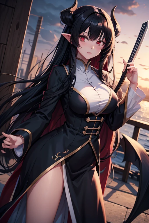 ((Highest quality)), Ultra-high resolution,Adult women, alone, sexy, (Stern face), (Red eyes), Beautiful and symmetrical face, (Red irregular long hair), Light purple dress,Light purple long skirt,Realistic:1.4,Realistic:1.4,night,(masterpiece:1.2),Perfect Eyes,Perfect Eyes,witch,Holding a walking stick,Curvy Body