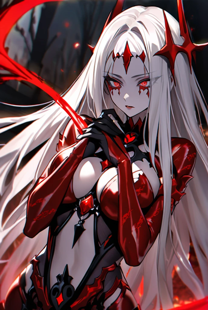 (masterpiece, best quality, highres, ultra-detailed, intricate details), ,sharp focus, hdr, (photorealistic:1.6), cinematic, 8k, hdr, vampire, skinny, 1 girl , with long silver hairs , squatting cowgirl position, ,
((sharp-edged teeth)), ((full body)), kneeling on ground, one hand on ground, looking at viewer, ((((skinny)))), ((white glowing transparent skin)), spectral,
outdoor at night? dark forrest, (fang), open mouth, lust, succubus, necklace cross, red glowing eyes, looking at viewer