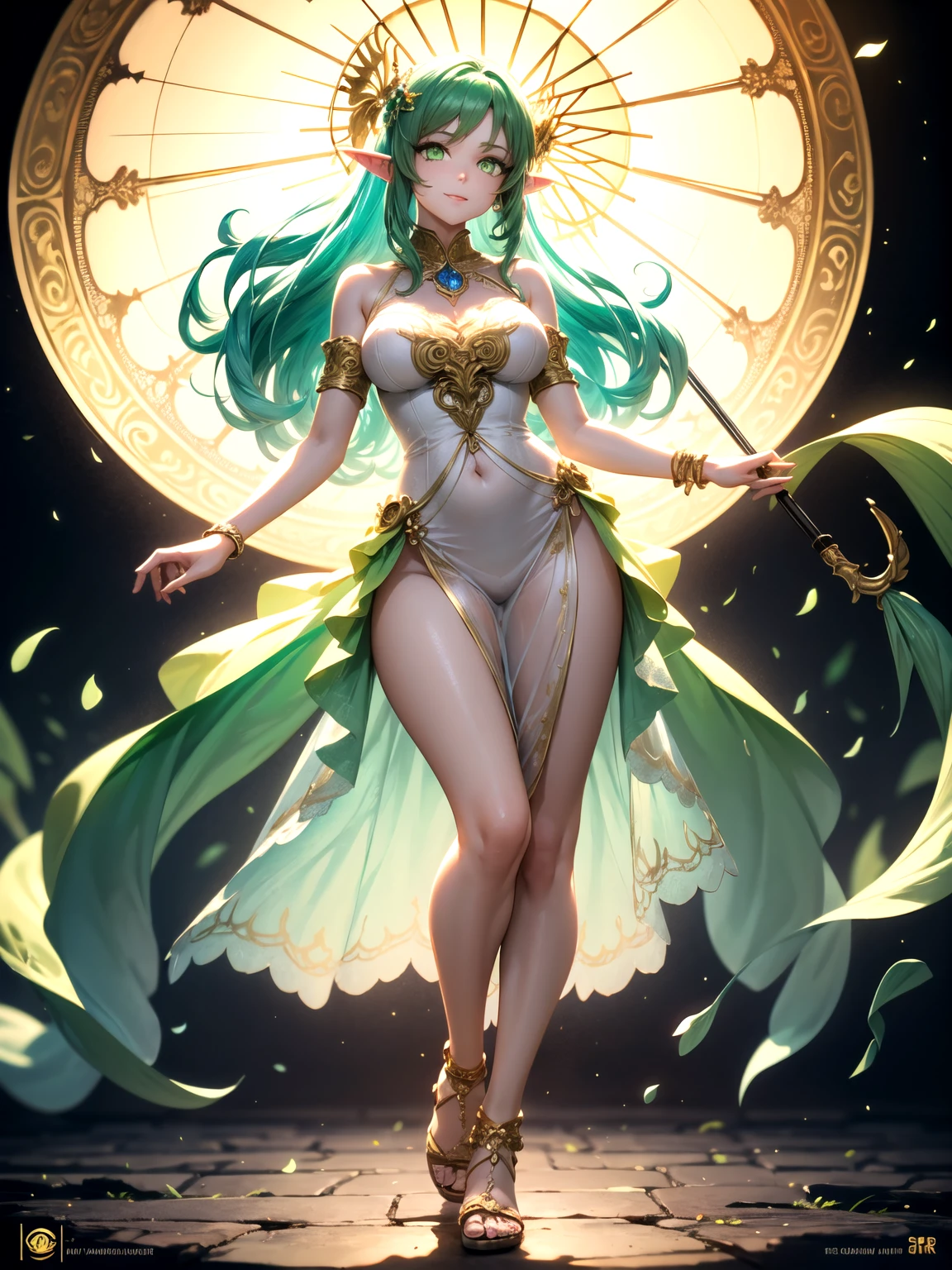 tmasterpiece,超A high resolution,a beautiful woman,perfect bodies,The facial features are delicate and beautiful,middlebreast,No clothes all over,Many gemstones and jadeite are connected with green stems to decorate the body,Correct human posture,Correct anatomy,Magical world,Artistic effects,rich colours,The colors are natural,Extremely high imagination,Perfect artistic effect,Shadows are clear,ultra-realistic realism,Real Photographics,Ultra HD images,High quality detailing, Cinematic lighting,((Contre-Jour)),absurderes, unbelievable Ridiculous, hugefilesize, ultra - detailed, A high resolution, The is very detailed,best qualtiy,tmasterpiece,illustratio,The is very detailed,CG,unified,8k 壁纸,Amazing Cleavage,finely detailled,tmasterpiece