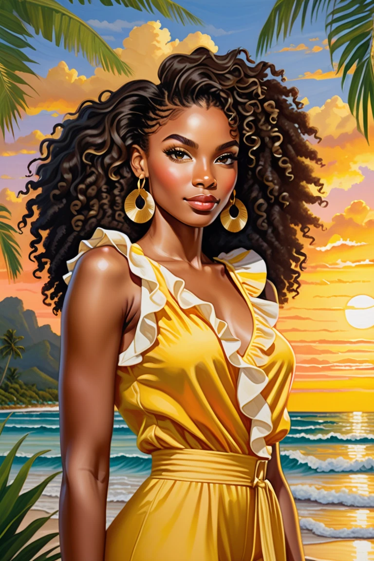 in magical wold, (1), (dark skin), dark skin, wide shot, blond hair, orgasm, (floral sun dress with belt), (Masterpiece, Professional lighting, 16k, 8k wallpaper, raw photo, photorealistic:1.8, ultra detailed, natural lighting, detailed skin sexy pose, open mouth, big lips, eyes closed, magic energy, orgasm, screaming, narrow shoulders, thick thighs,