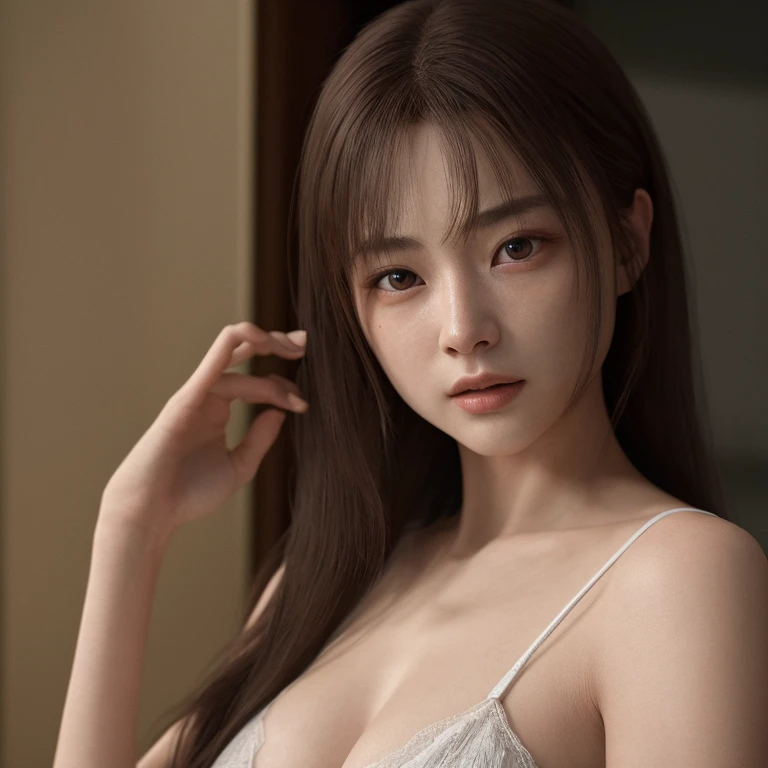 Masterpiece, Best Quality, Extremely Detailed 8k, Ultra HD, Ultra-detailed, Highly Detailed, Ultra High Realistic, Ultra-realistic, Hyperrealistic, Hyperrealism, (1girl:1.5), (Solo:1.5), (Beautiful Suzy:1.7), (Beautiful Cute European:1.7), Anatomically Correct, (Detailed Realistic Skin Texture), (Realistic Big Breasts), Slender Abs, (Closed Mouth:1.3), Nsfw, Dynamic Pose,