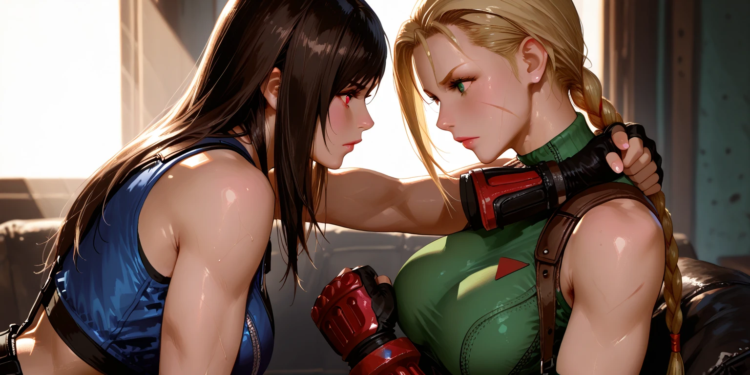 (Dynamic wrestling ring shot) ::1+ "Ultra-detailed CG unity 8k wallpaper of fierce WWE wrestlers Bree and Nikki Bella, the dynamic and beautiful Bella twins. (Dynamic posing, muscular bodies, determined expressions) :: 0.9+ (Tag: Athletic)(Tag: Fit) (Long hair: 1.2) (Brown hair: 1.1) (Blonde hair: 1.1) (Twin sisters: 1.3) (Dynamic wrestling shots: 1.2) (Fierce fighters: 1.1) (Sweat drops: 1.1) (Muscular legs: 1.1) (Championship belts: 1.2) (Confetti: 1.1)"
