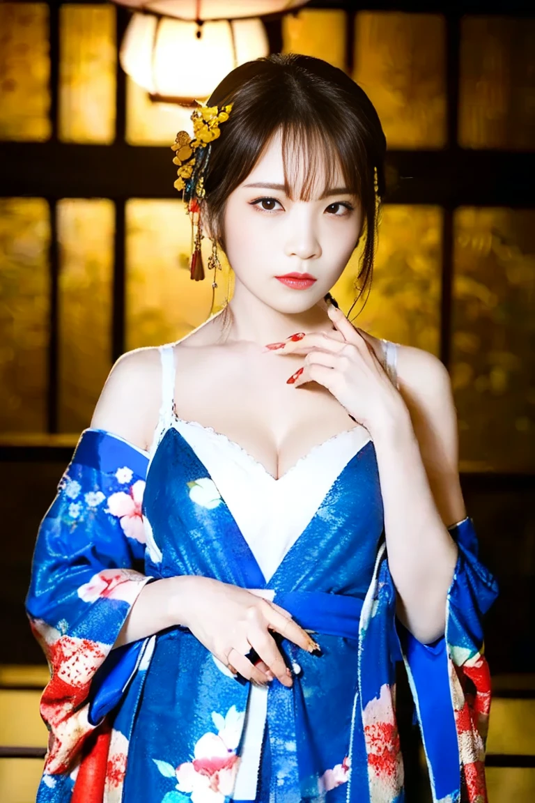 (high resolution:1.5), (masterpiece:1.5), very detailed, best quality, 8k, ((1 girl)), (Cute Japanese woman), cute 2 beauty, (medium breasts:1.5), detailed face, Beautiful and elegant face, cute face, (Round face:1.4), thin lips, natural bangs, arched eyebrows, well-groomed eyebrows, (big eyes with a good balance between the left and right sides), cute eyes, beautiful eyes, beautiful thin nose, beautiful face line, (beautiful skin), medium Hair, Brunette hair, black hair, (natural bangs:1.5), (looking at the camera with a Gentle smile), smooth skin, fair skin, (Beautiful breasts), (Slender body:1.5), ((Beautiful cleavage)), smile, ((Beautiful nipples,)), (Beautiful clavicle:1.5),Gentle smile, (Round face:1.4), ((?????:1.5)), White Wallpaper, Wear a jacket over your outerwear without any clothing,