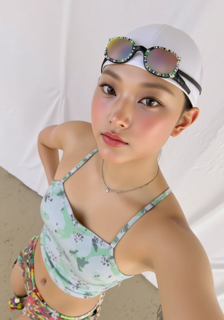 1 female,3d anime,kawaii,12year old,very long wet heir,Lustrous hair,Bob Hair,Random Poses,Random attire,Being at sea,wearing a swimming wear,(((Navy blue plain school swimsuit)))、Dark blue and one-piece school swimsuit,Square white name tag on chest,Wearing a school swimsuit,Laughing,Okinawa's seaside、White sand beach、Beautiful cobalt blue sea