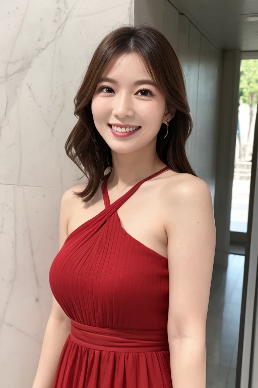 Ultra-realistic), (An illustration), (High resolution), (8k), (Very detailed), (最高のAn illustration),(Raw photo, Best Quality), (Realism, Photorealistic:1.4), Mastepiece, Very delicate and beautiful, Extremely detailed, 2k wallpaper, amazing, Fine details, Very detailedなCGユニティ8kの壁紙, Super detailed, High resolution, Beautiful detailed girl, Very detailedな目と顔, Beautiful detailed nose, Beautiful detailed eyes,Cinematic Lighting,Perfect Anatomy,Perfect promotion,(A shy smile, Beautiful Face), ((Perfect Legs, Perfect legs, Perfect hands, Perfect hands指, Perfect Arms, A shy smile, The mouth is perfect)), Looking straight at the camera, Bangs and ear bangs、necklace、 (((Cute Japanese girl wearing black shorts)))、 (((A beautiful 20 year old Japanese girl wearing a red sleeveless sweater))), (((H cup big breasts)))、(((Bursting Busty!!!!!!!!!))) (((Huge boobs!!!!)))、((Huge breasts))、(((Attractive big breasts!!!!!!))), ((((Full body writing)))),  ((((Hair Bun)))),  ((Solo Photo)),  ((Black Hair)), ((((Beautiful smile)))), (Slender body), ((Standing indoors in a seductive pose)),  ((Emphasis on cleavage))