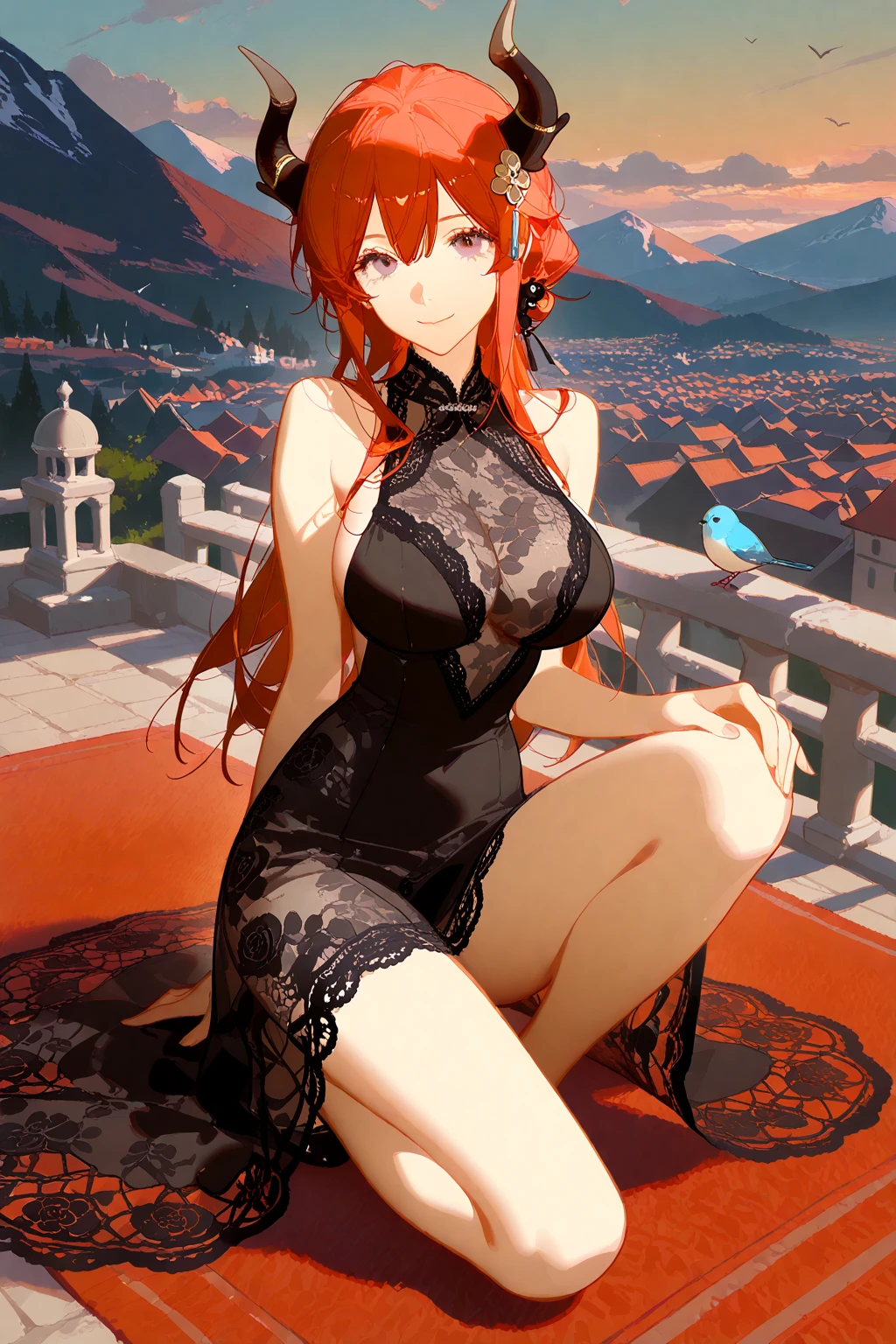 (best quality,4k,8k,highres,masterpiece:1.2),ultra-detailed,(realistic,photorealistic,photo-realistic:1.37),anime,woman,girl,beautiful detailed eyes,beautiful detailed lips,extremely detailed eyes and face,longeyelashes,cartoon,sunset,cartoon scene,cartoon opening,the sunset!!!,Kurō anime screenshot,Kei,sunset,2012 anime screenshot,anime still,opening scene,with the sunset,anime movie screenshot