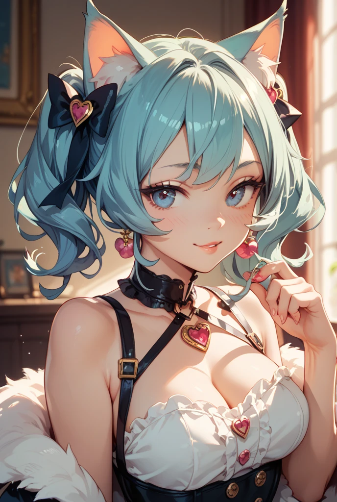(masterpiece, best quality), (detailed face and eyes) Rem from Rezero, ((cat ears)) beautiful girl, (detailed beautiful eyes) underwear, pink ballet tutu, full body shot, short blue hair, blue eyes, visible bellybutton, ballet pose