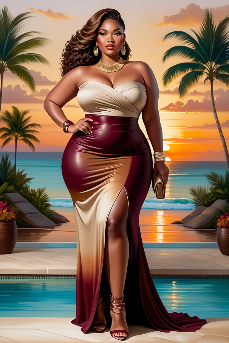 Ebony woman,(cabelo cacheado), (((com uma coroa na cabeca))) , blast, chapinhar, A cup of strawberry, cores frias e quentes, fechar para cima, Rainbow is splashing radially, Centralizado, perfect compositio, Estilo Vogue, fotografia de comida criativa, softbox, trending on art station, foco nítido, Studio photo, detalhes intrincados, altamente detalhado, Por Greg Rutkowski, capa de revista de moda, vestido cor de jade,(massive breasts, corpo atraente), retrato de corpo inteiro