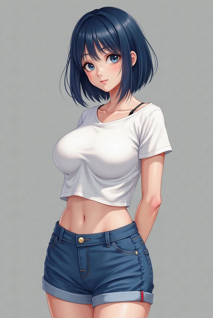 masterpiece, best quality, shadows, perfect hands, perfect legs, perfect anatomy, pretty face, mature features, posing, portrait, 1 girl, 2, green siren eyes, black straight hair, tight gray jeans, wet crop top, seductive eyes, blushing, flirty, pretty smile, huge ass, breast, thighs, seductive, spicy, hot, flirty, nsfw,
