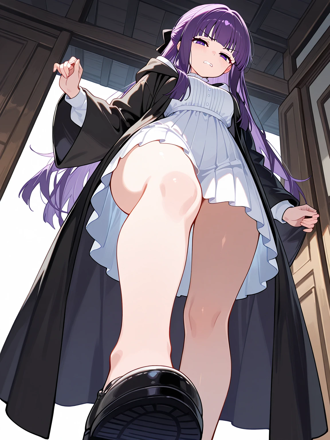 masterpiece,Highest quality,Very detailed,Super detailed,Very detailed,Beautiful Eyes,Beautiful Hair,Beautiful Face,Beautiful Skin,Perfect Anatomy,High resolution,full_body,超High resolution,Huge breasts,Blake Hmsalome,Drill Hair,Parted bangs,Black hair band,ribbon,Purple eyes,naked,Bare shoulders,Black gloves,Squat,city,Throw out your chest,indoor,(((Fascinating_smile))),(Tilt_return:0.8),Shaved pussy,Do the splits,spreading regs