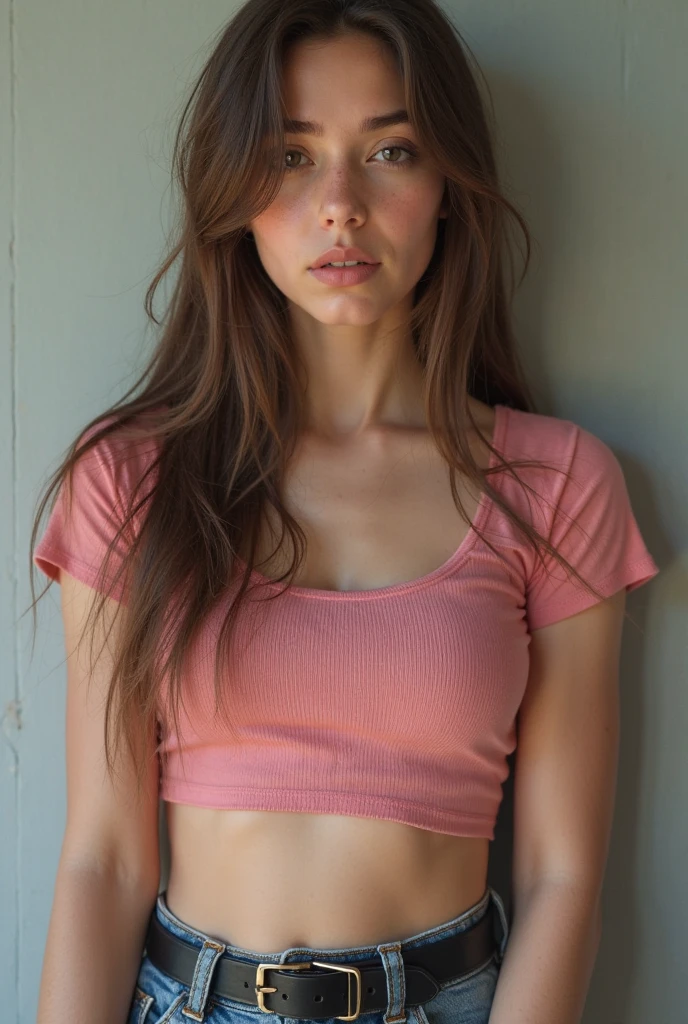 Femme Araffada portant un haut rose et un short en jean posant pour une photo., portrait Rose moyen, Rose moyen, violette myers, portrait of Rose moyen, portrait sophie mudd, clear portrait of Rose moyen, Modèle Instagram, vêtu d'un haut et d'un short, Belle femme tailleur de jade, Costume moulant, porter simple, Vêtements serrés, Corps et visage parfaits, fille sexy avec un short